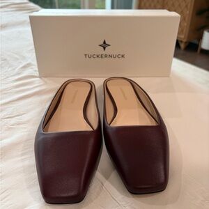 Tuckernuck Deep Red Leather Mules